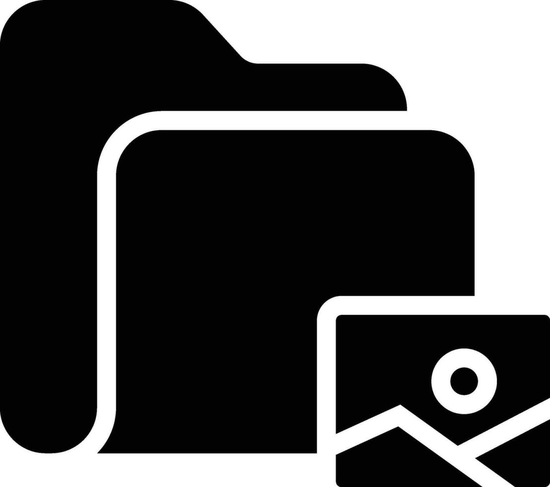 image folder solid and glyph vector illustration
