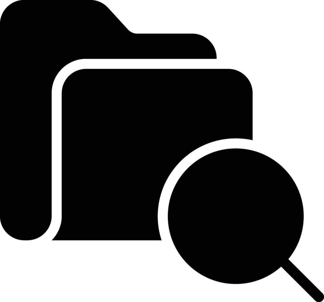 Search Folder solid and glyph vector illustration