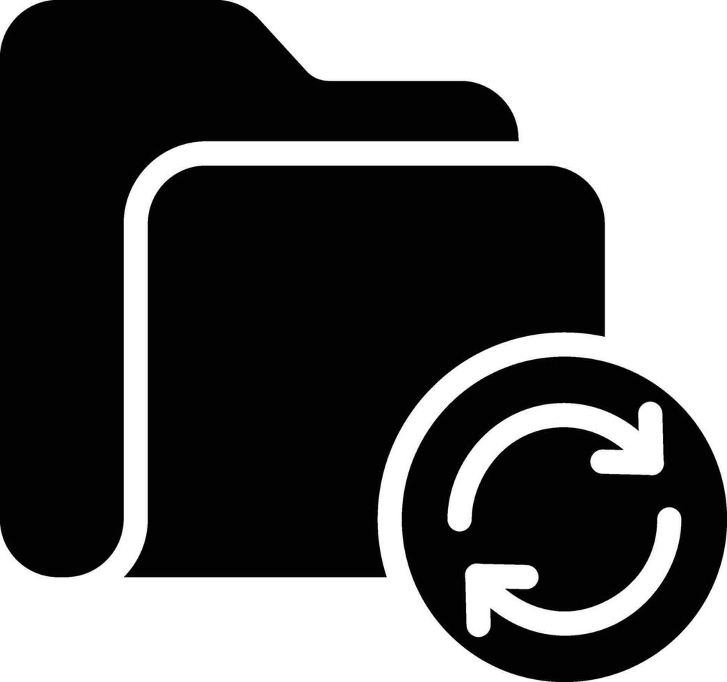 Sync Folder solid and glyph vector illustration