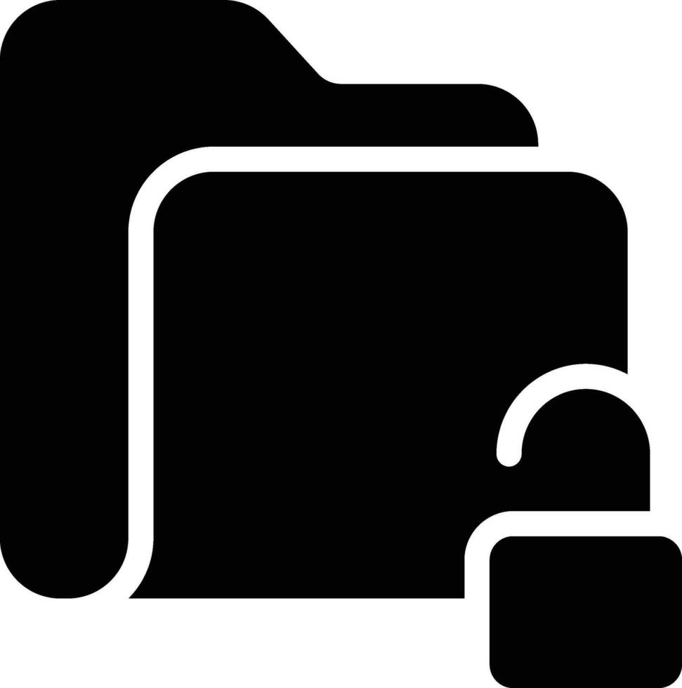 Unlocked folder solid and glyph vector illustration