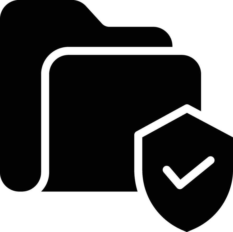 Security Folder solid and glyph vector illustration