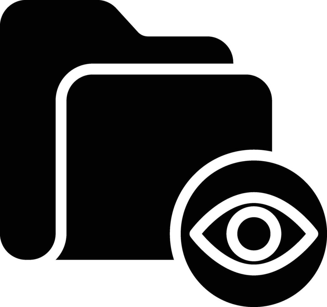View Folder solid and glyph vector illustration