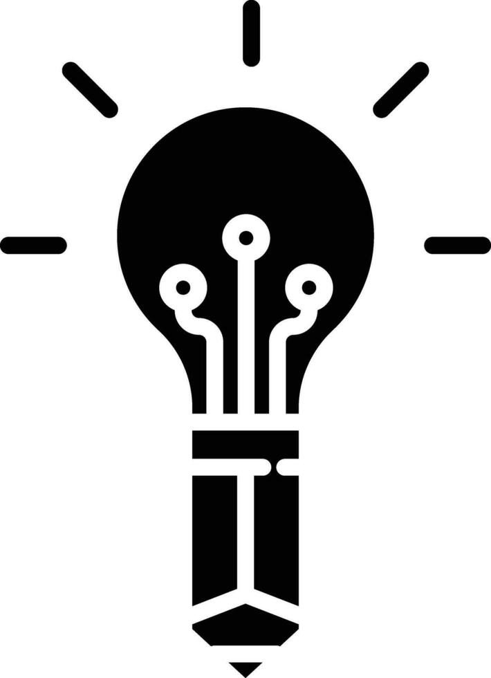 idea pencil solid and glyph vector illustration
