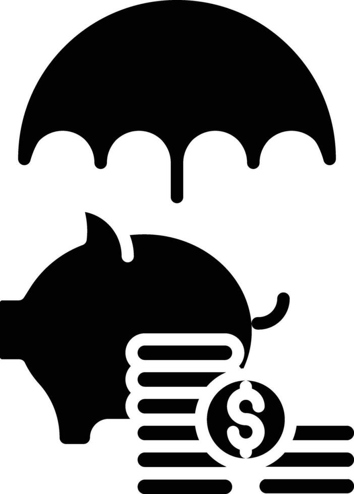 Protect money solid and glyph vector illustration