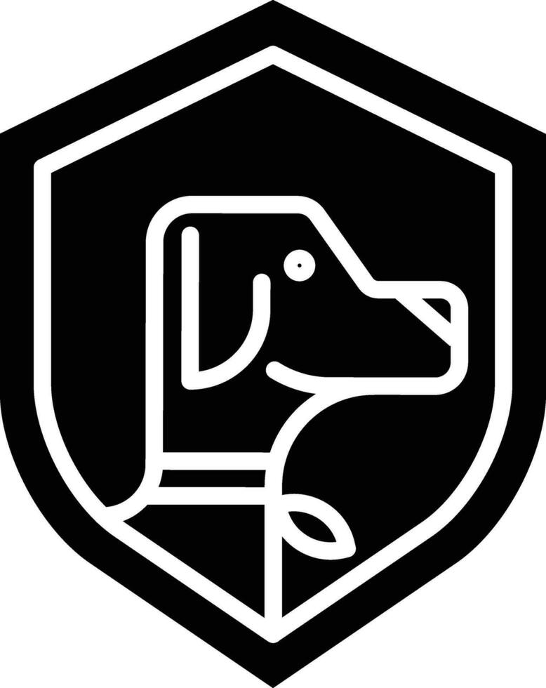 mascota proteger sólido y glifo vector ilustración