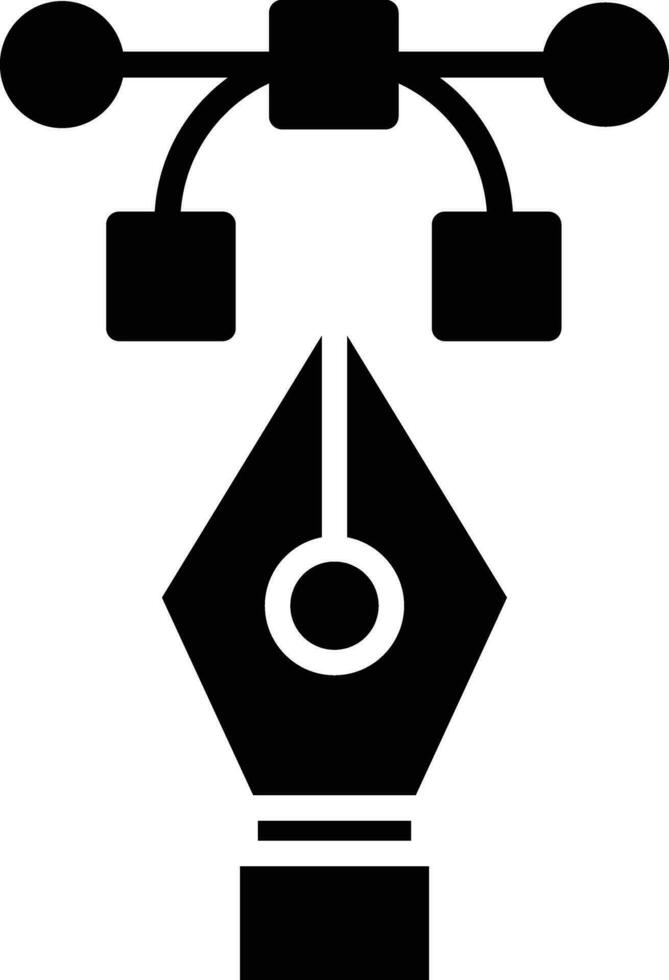 shape tool pen solid and glyph vector illustration