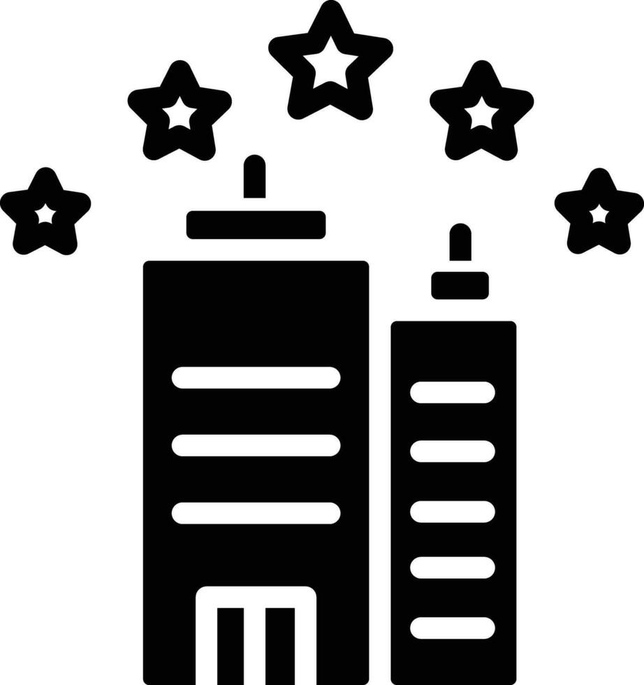 Five Star Hotel solid and glyph vector illustration