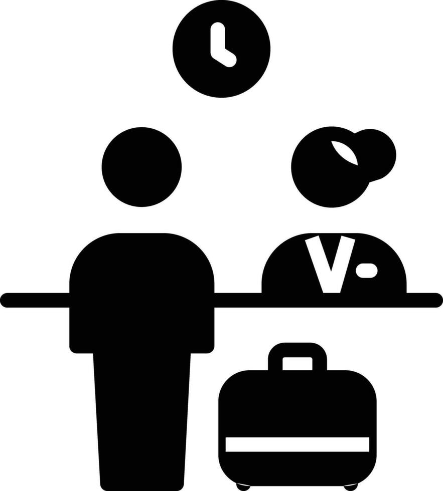 Hotel Help desk solid and glyph vector illustration