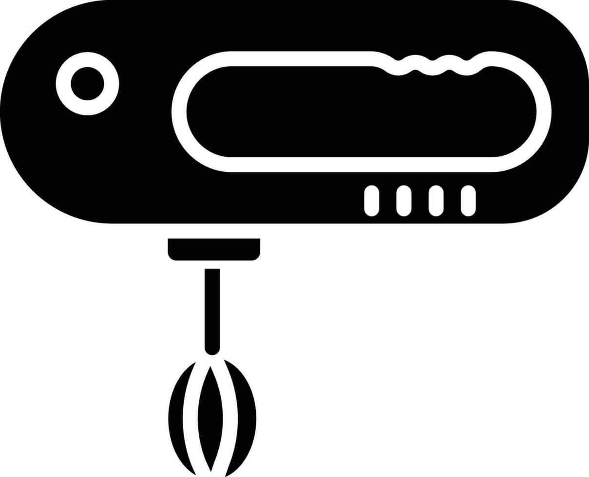 hand blender solid and glyph vector illustration