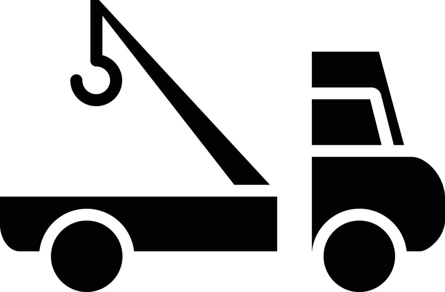 Crane solid and glyph vector illustration