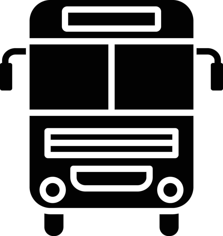 Bus solid and glyph vector illustration