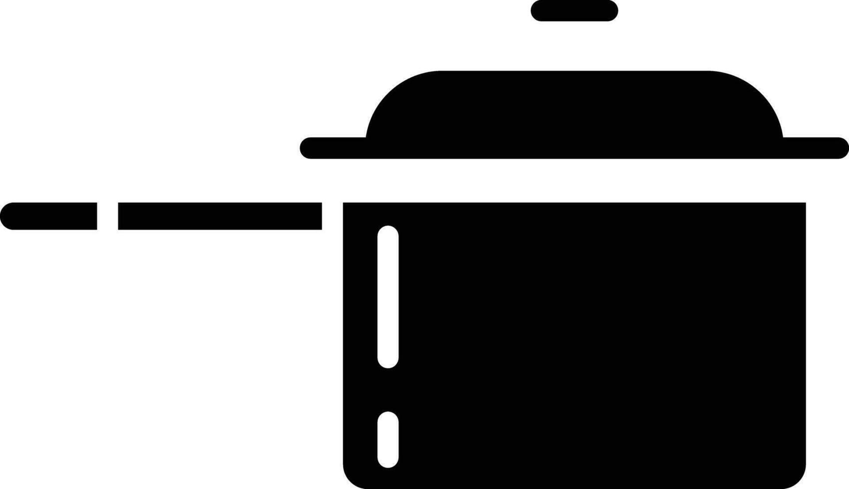 Cooker with lid solid and glyph vector illustration