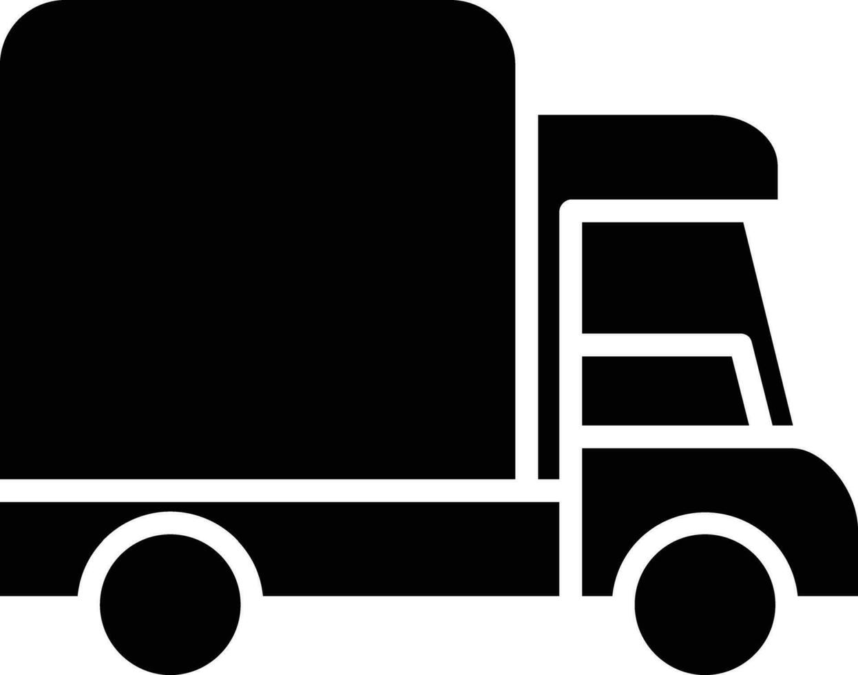 Cargo Truck solid and glyph vector illustration