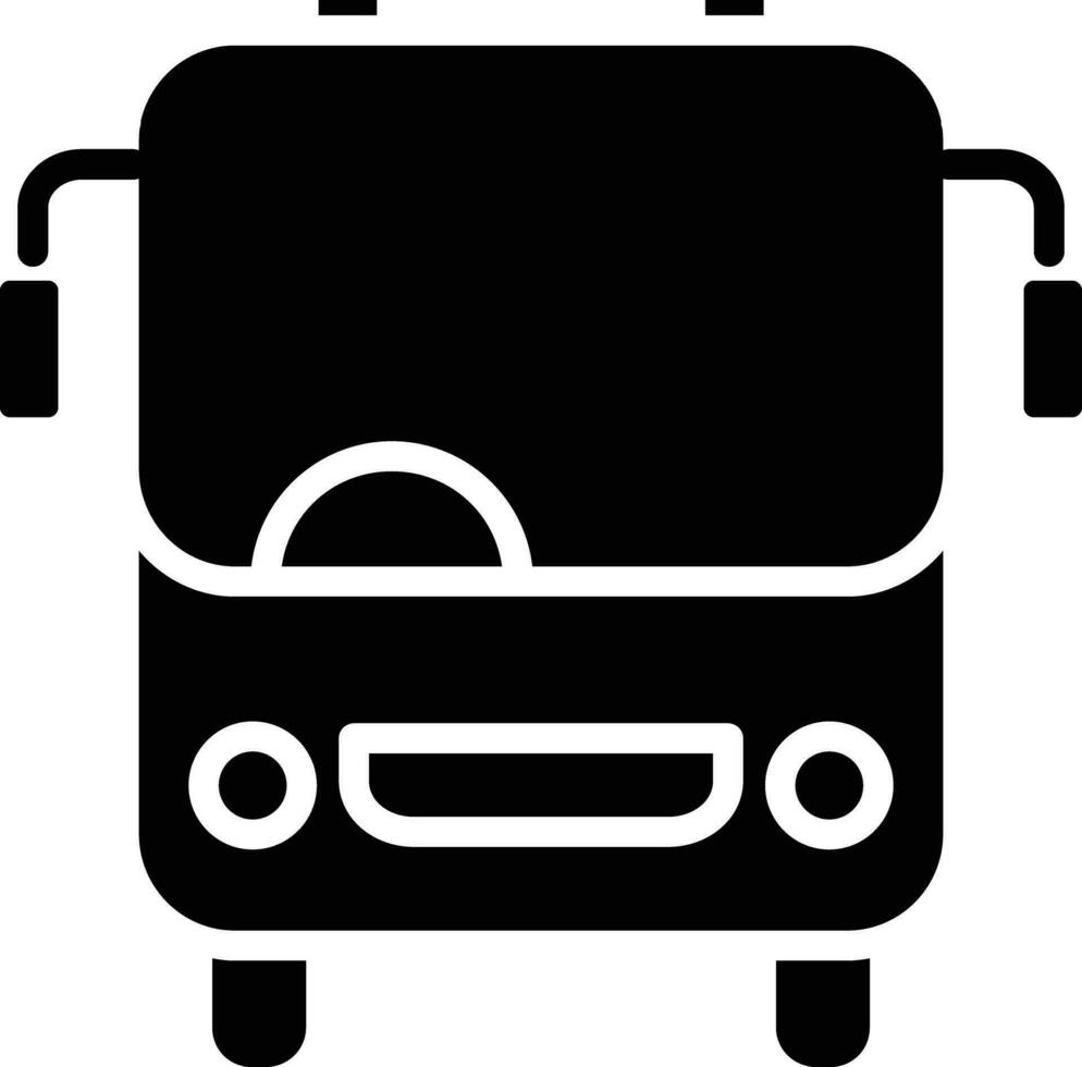 School bus solid and glyph vector illustration