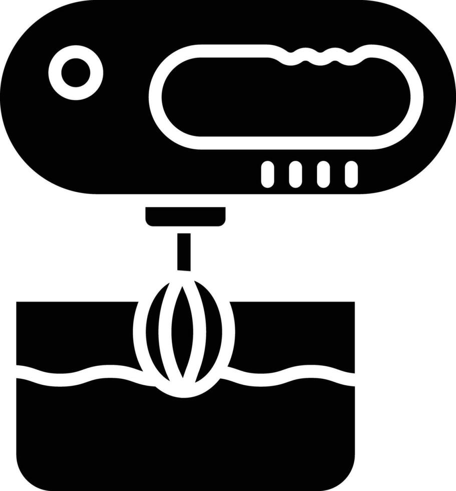 Hand Blender solid and glyph vector illustration