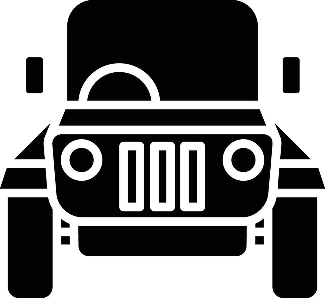 Jeep solid and glyph vector illustration