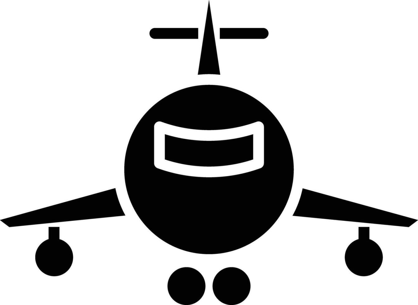 airplane solid and glyph vector illustration