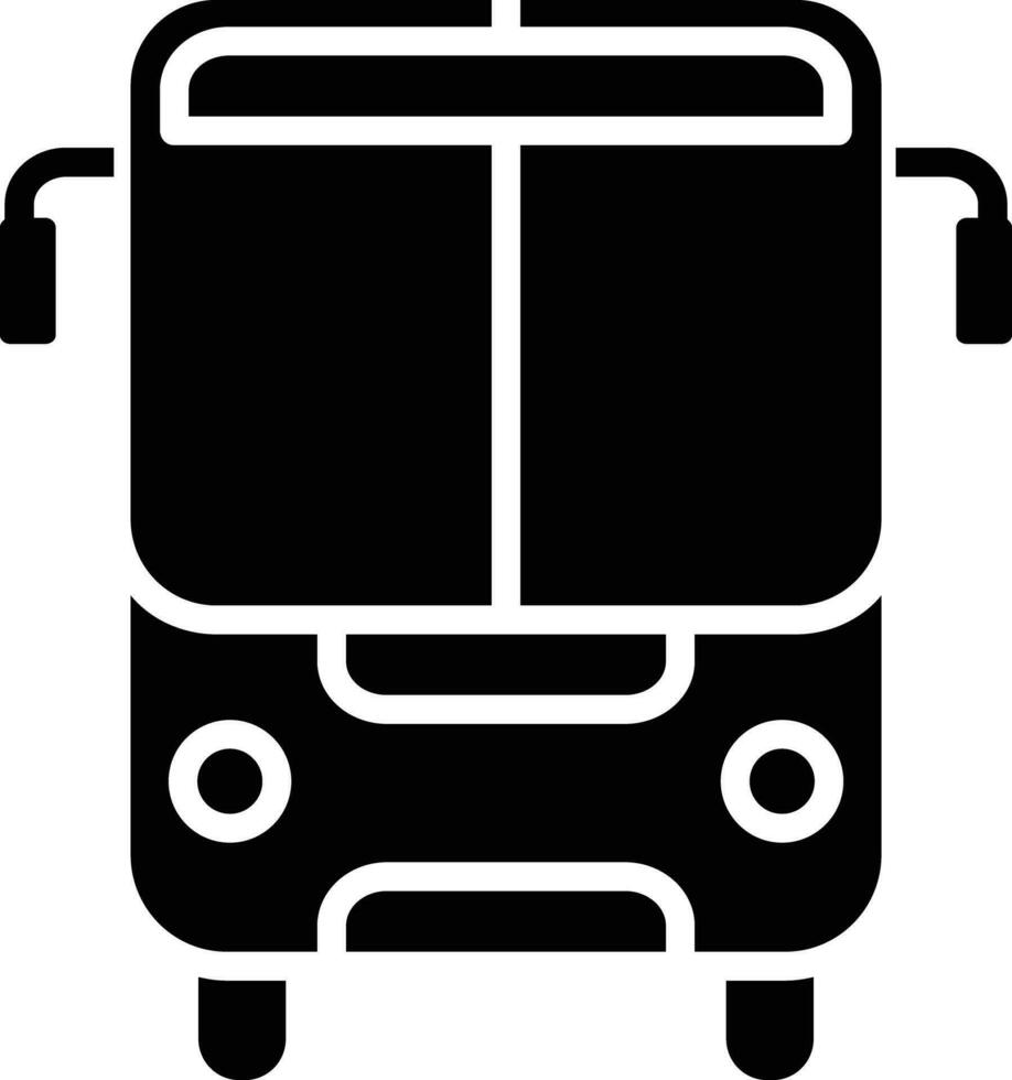Bus solid and glyph vector illustration