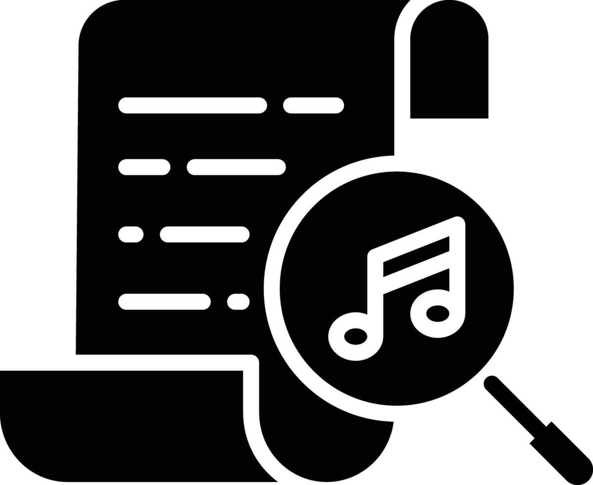 Search music notes solid and glyph vector illustration