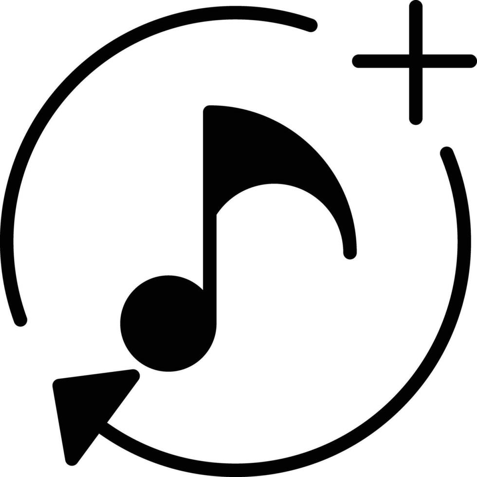 Add music solid and glyph vector illustration