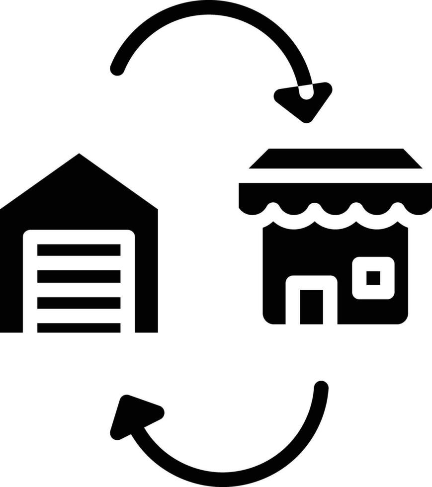 shot to godown solid and glyph vector illustration