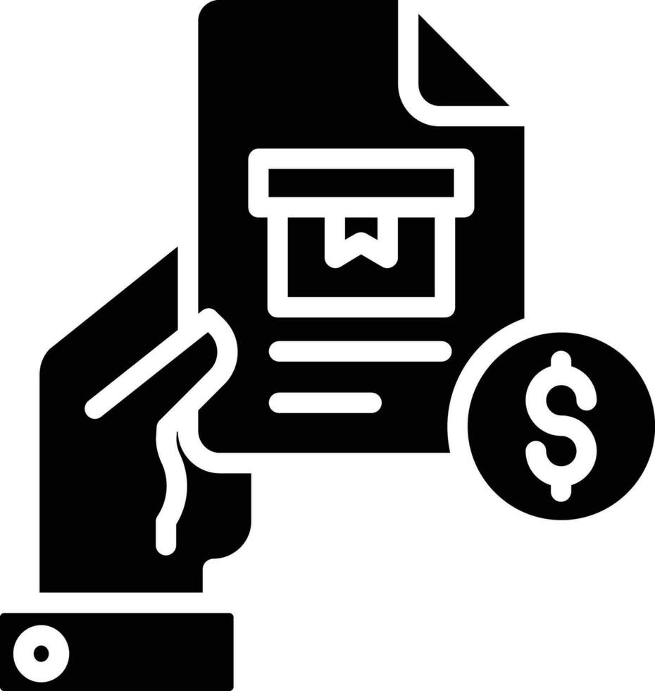 Parcel Document solid and glyph vector illustration