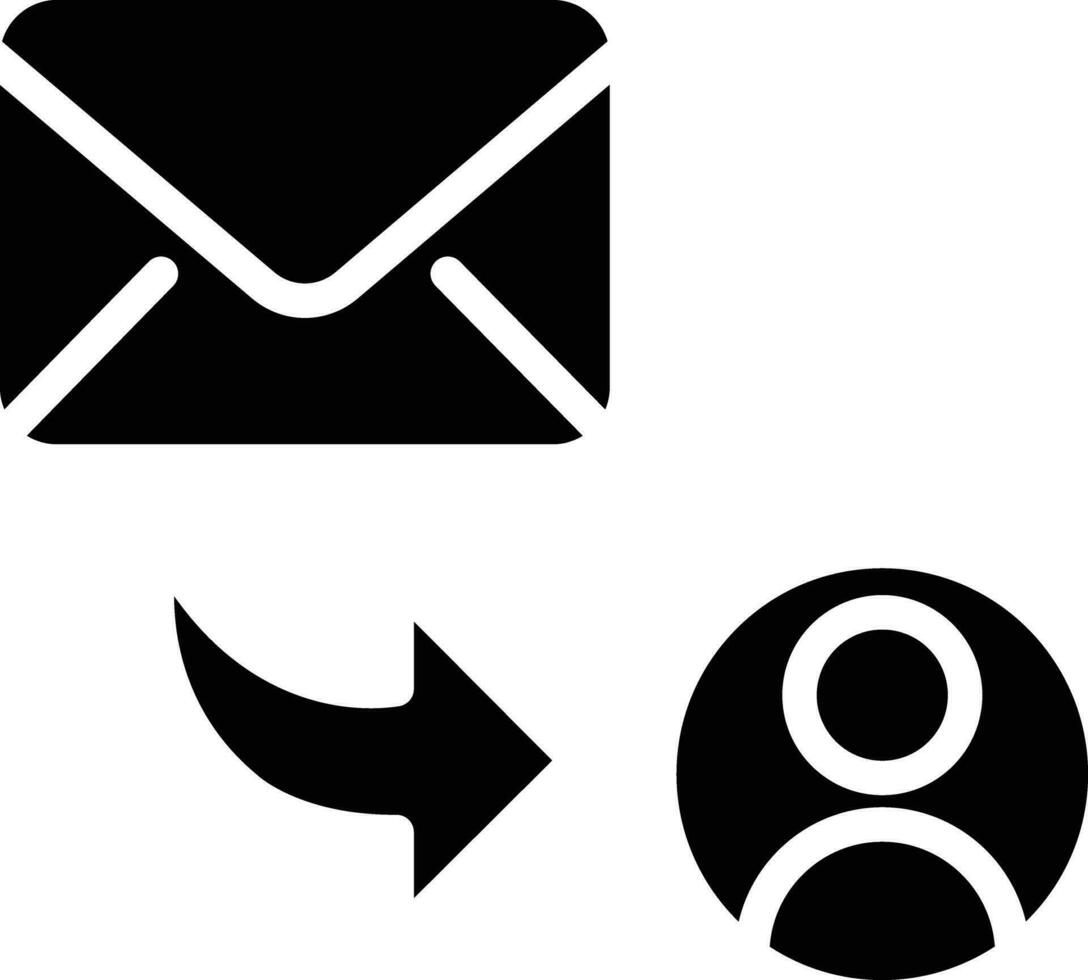 Mail received solid and glyph vector illustration