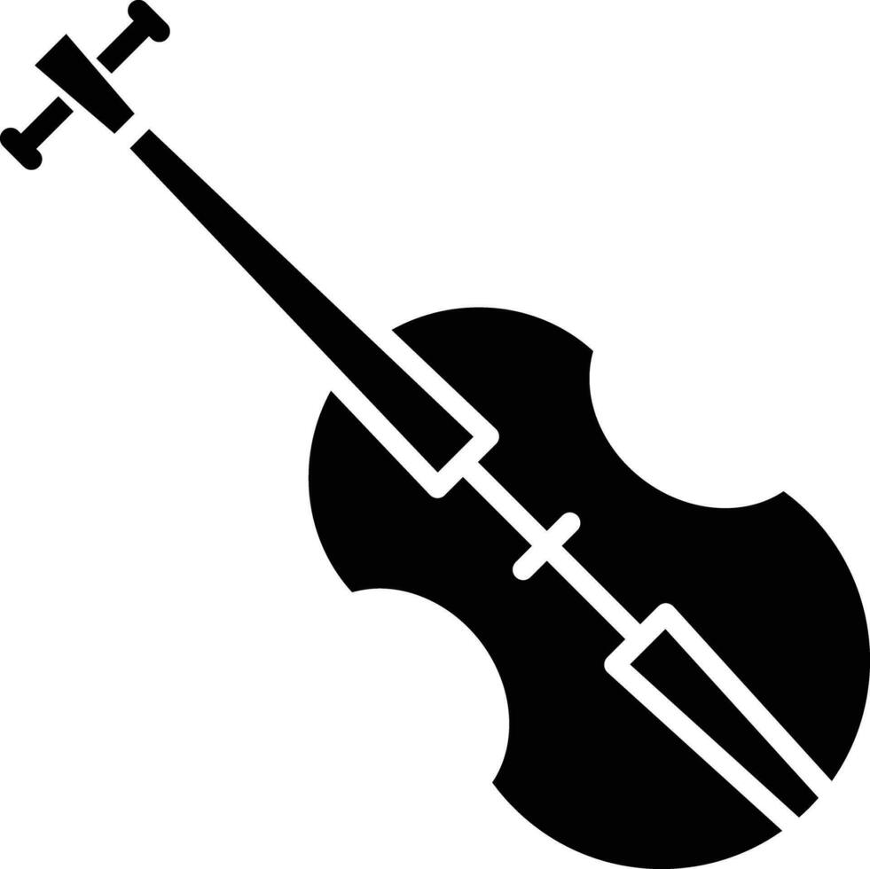 violín sólido y glifo vector ilustración