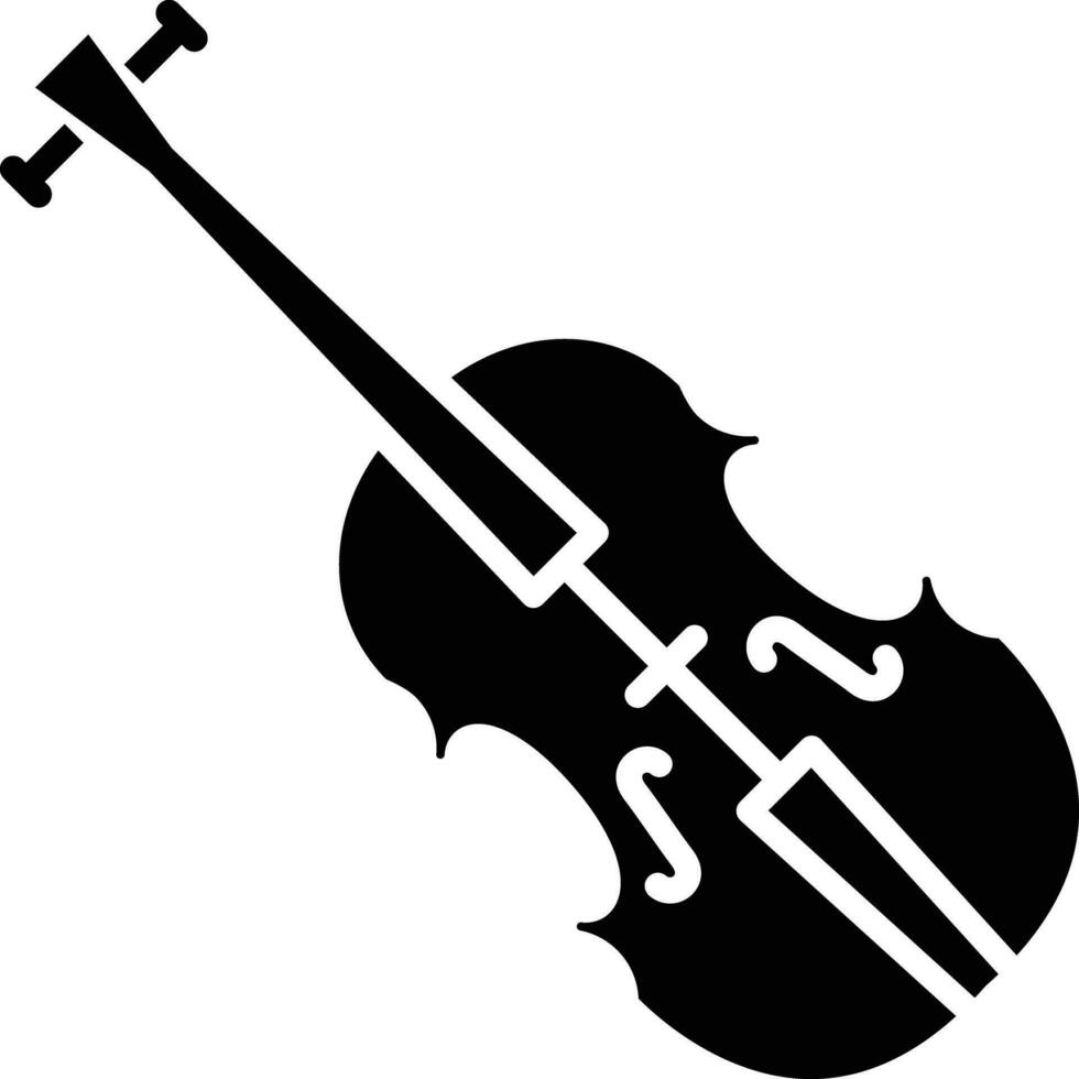violín sólido y glifo vector ilustración