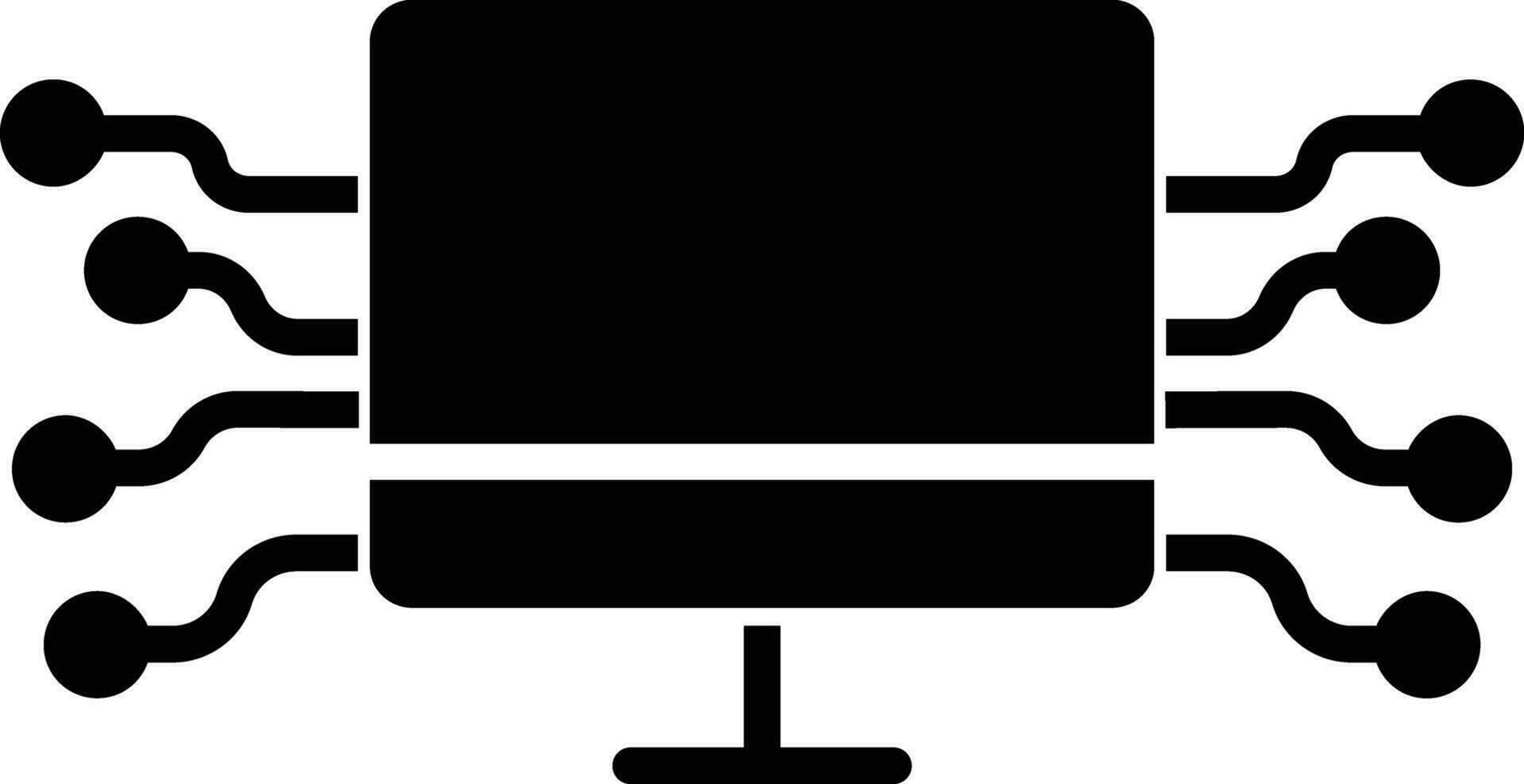 Computer network solid and glyph vector illustration