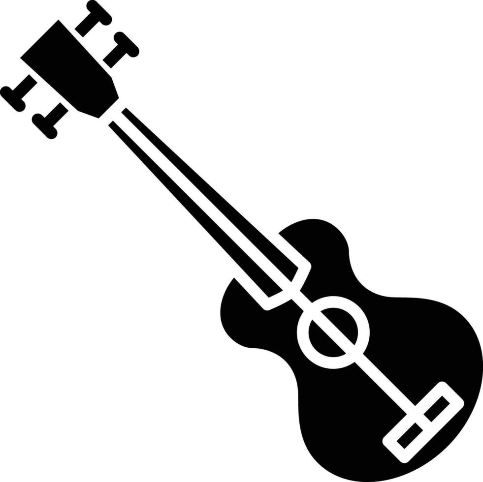 ukelele sólido y glifo vector ilustración