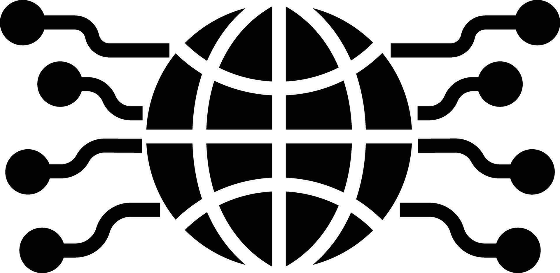 Globe technology solid and glyph vector illustration