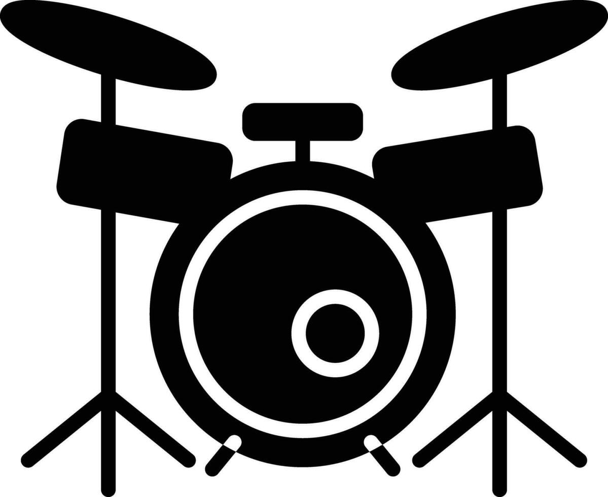 Drums solid and glyph vector illustration