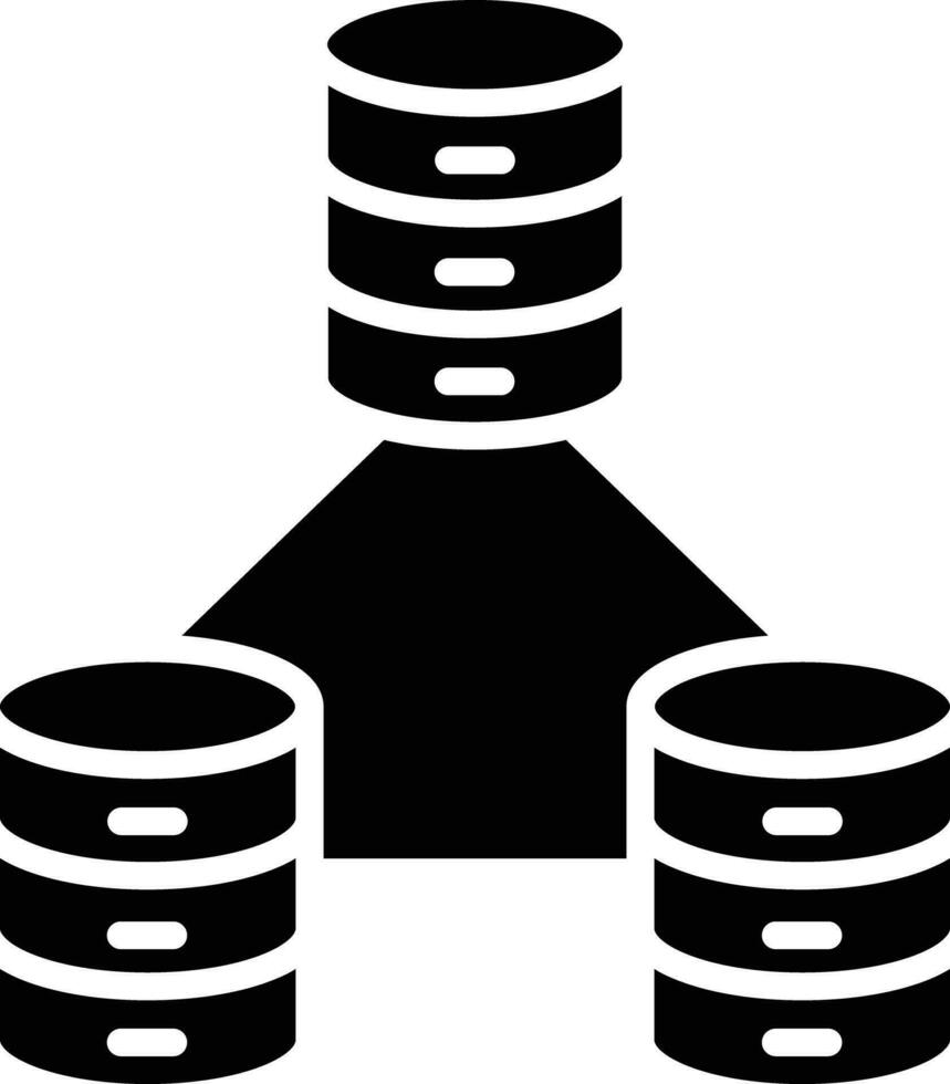 base de datos conexión sólido y glifo vector ilustración