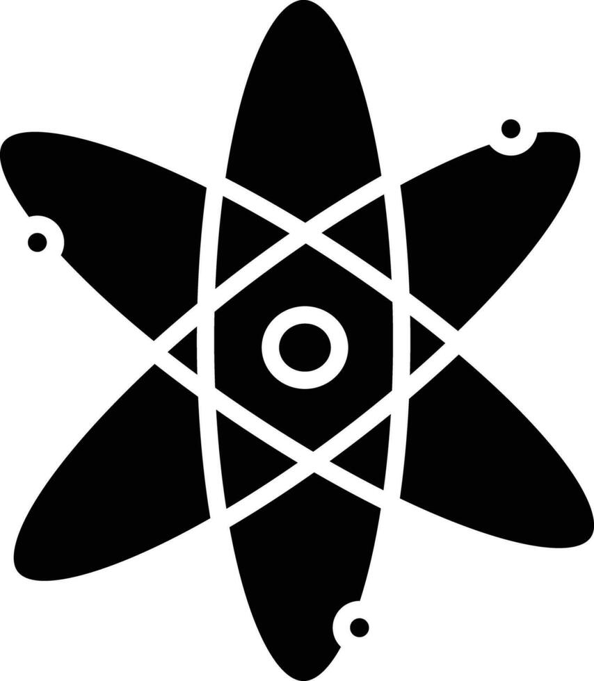 Atom solid and glyph vector illustration