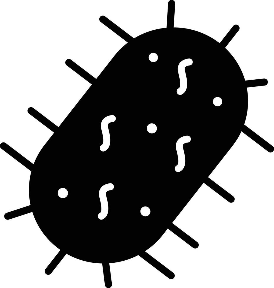 virus sólido y glifo vector ilustración