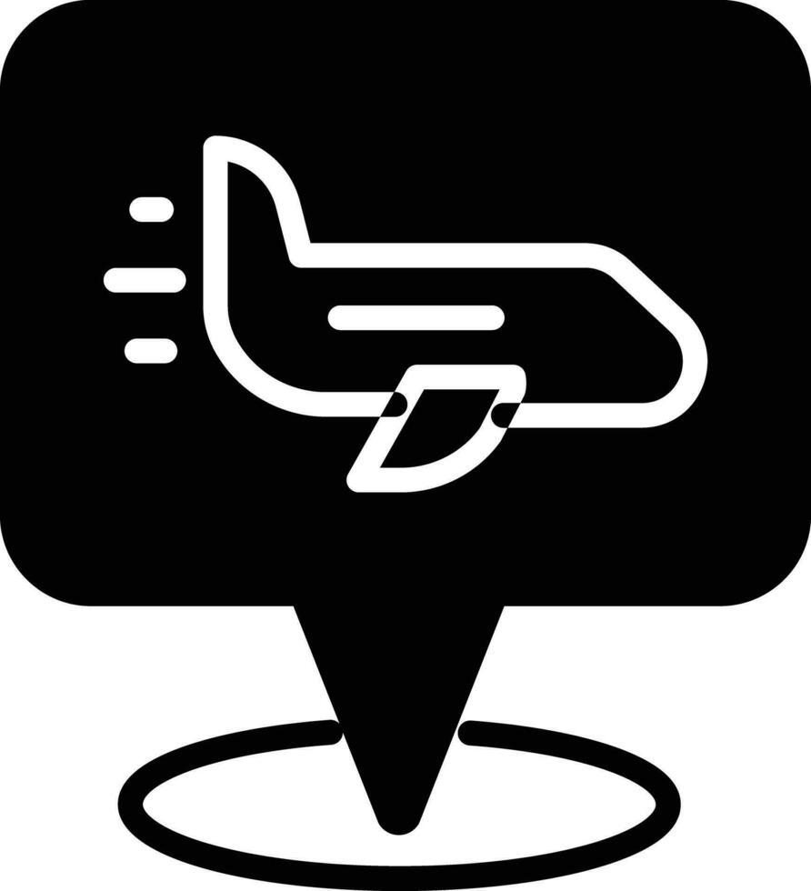 Airport location solid and glyph vector illustration