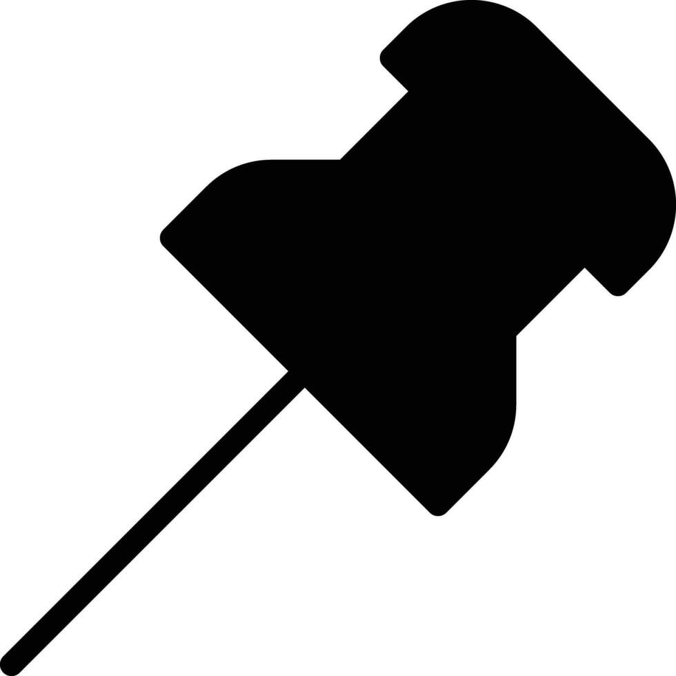 Pin solid and glyph vector illustration