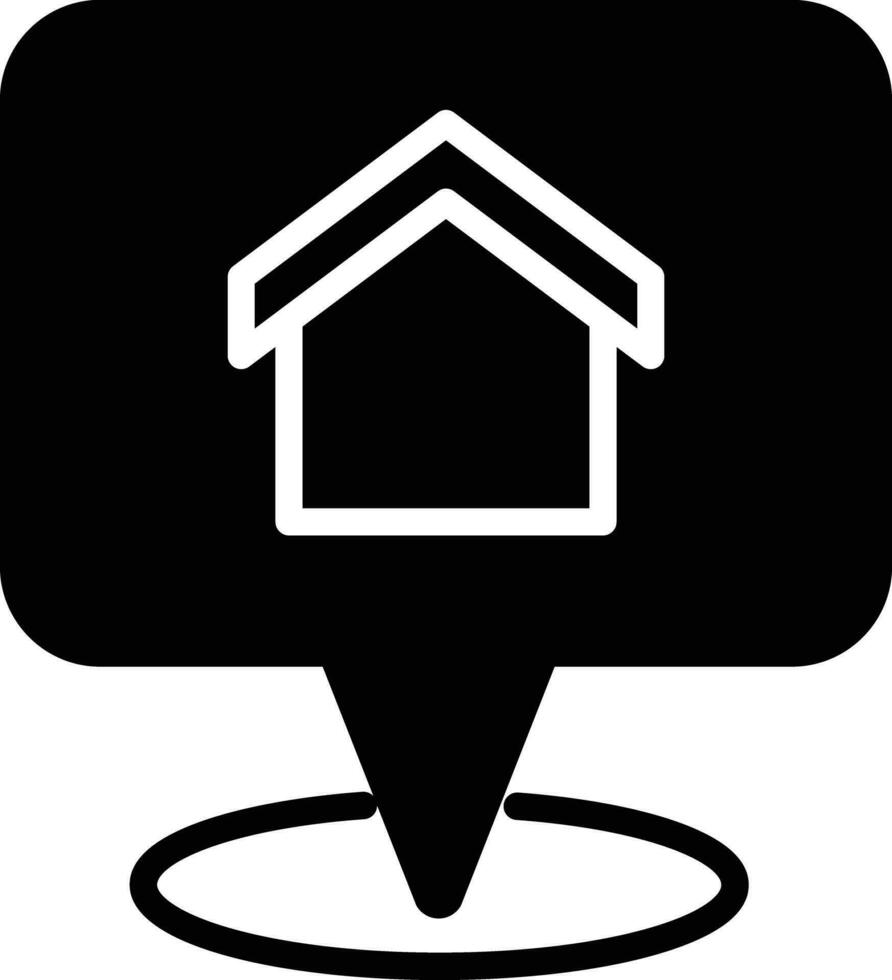 home location solid and glyph vector illustration