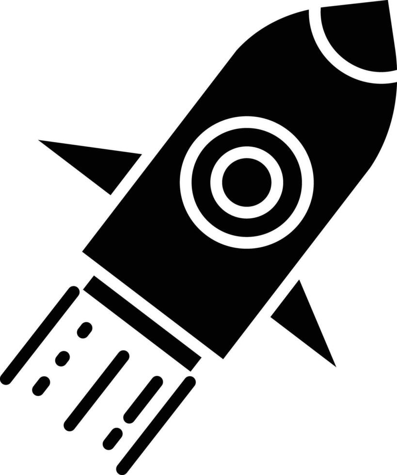 Rocket Launch solid and glyph vector illustration