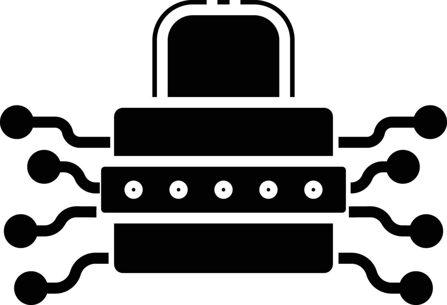 Protection password lock solid and glyph vector illustration