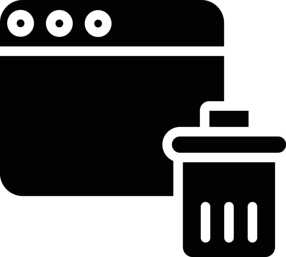 Web Trash solid and glyph vector illustration