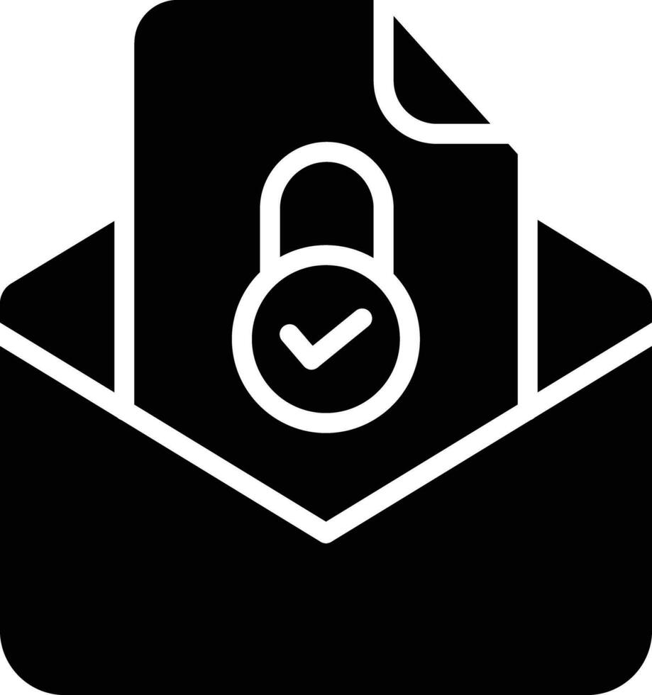 security mail email solid and glyph vector illustration
