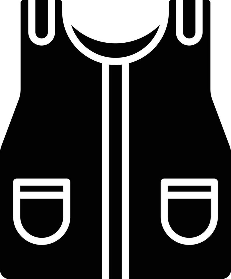 life jacket solid and glyph vector illustration