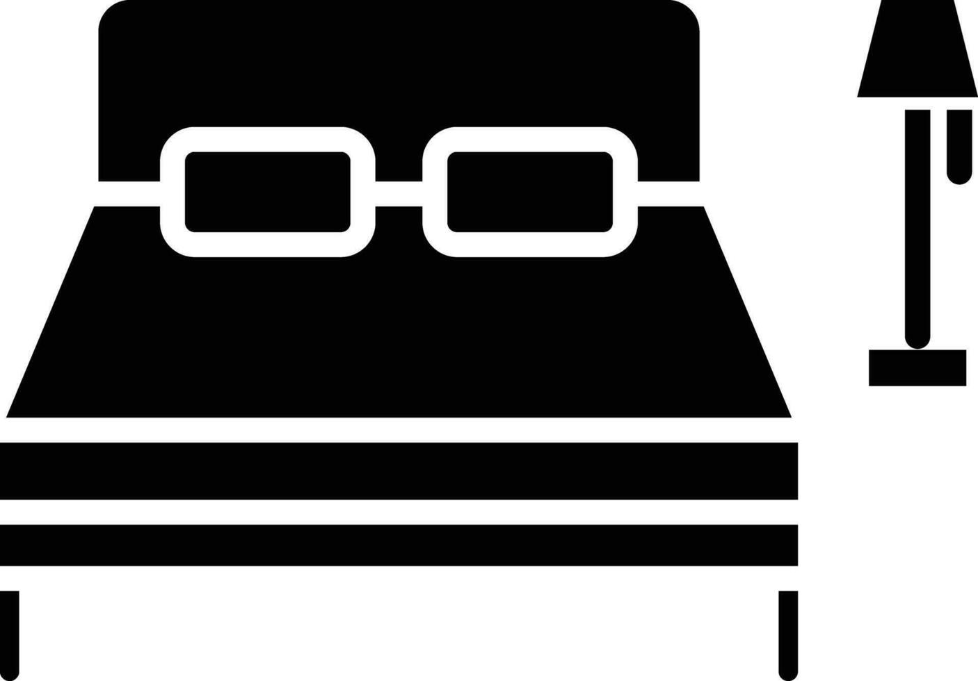 bedroom solid and glyph vector illustration