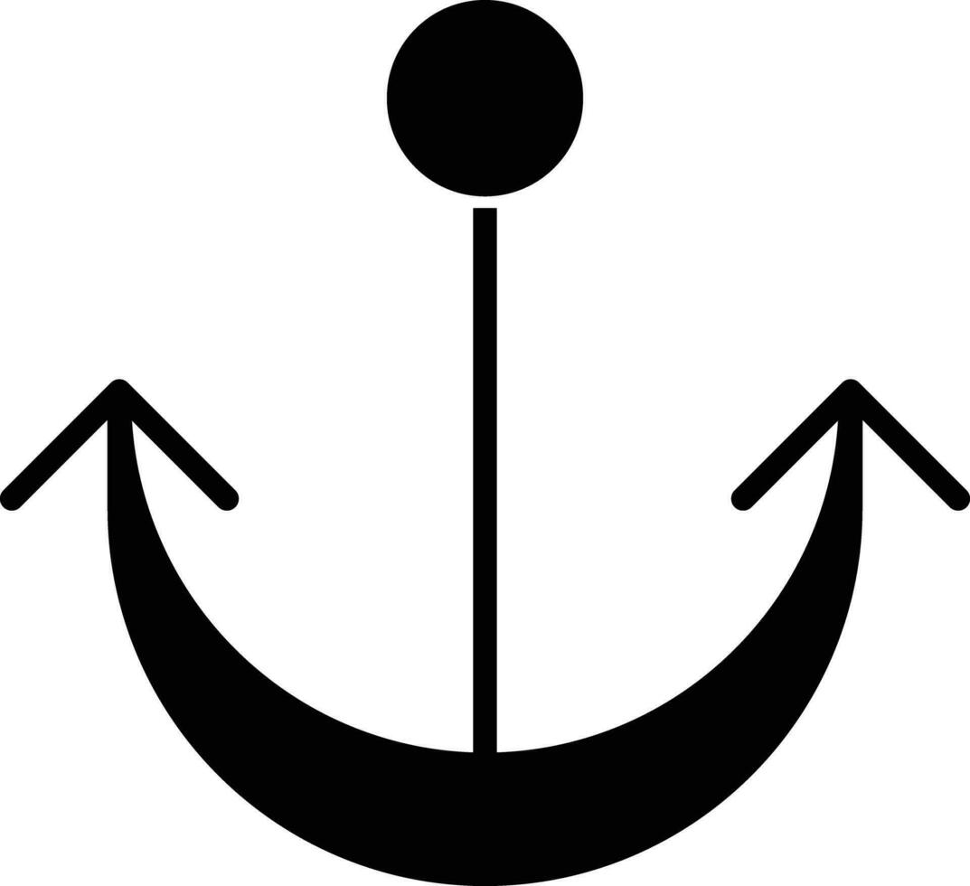 anchor solid and glyph vector illustration