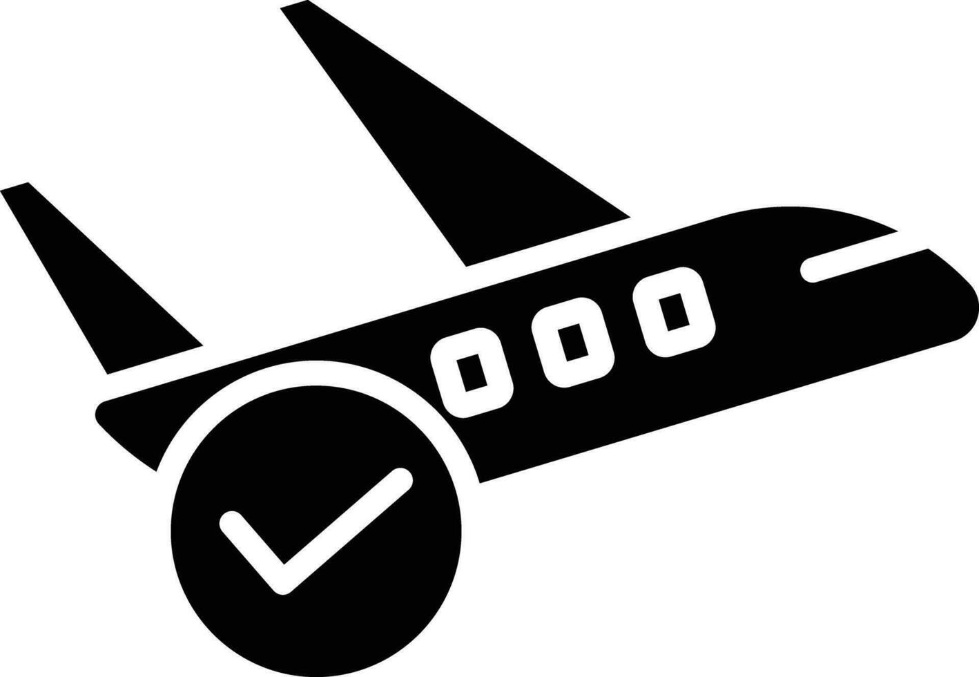 airplane solid and glyph vector illustration