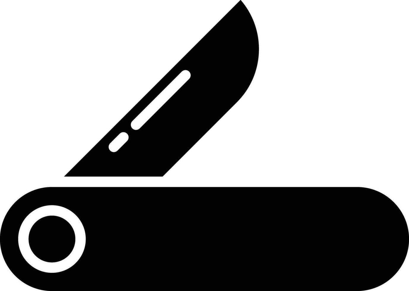 folding knife solid and glyph vector illustration