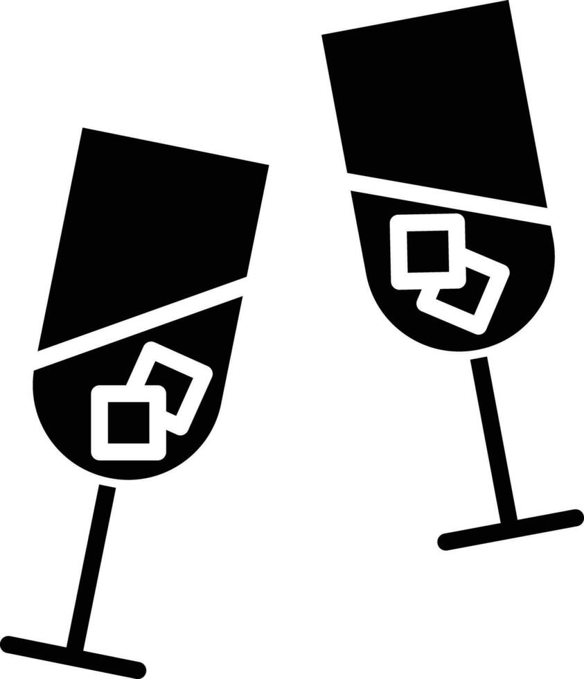 wine glass solid and glyph vector illustration