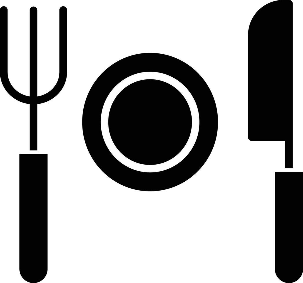 food plate solid and glyph vector illustration